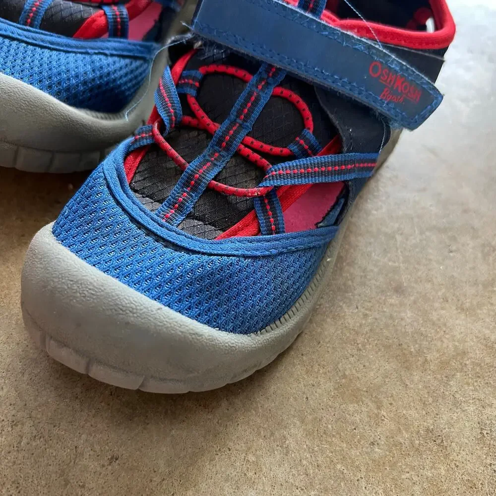 OshKosh Boys Blue & Red Water Sandals Size 11